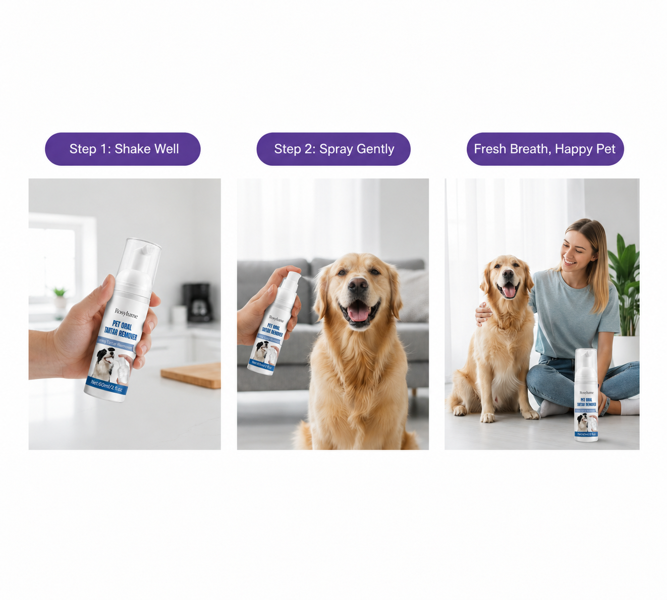 Dental Pet Spray by Rosylume || Veterinarian Recommended 🏆