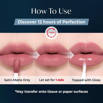 Rosylume™ Dual-Tone Dual-Ended Liquid Lipstick, Matte & Gloss Two-Tip Lip Color