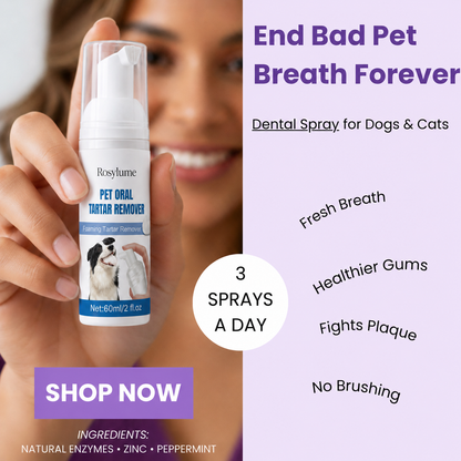 Dental Pet Spray by Rosylume || Veterinarian Recommended 🏆