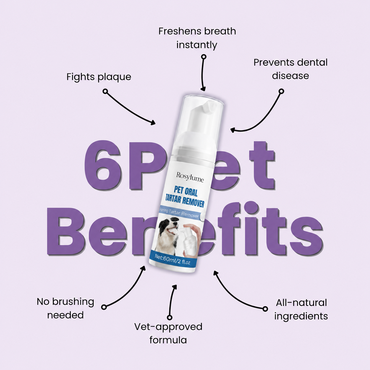Dental Pet Spray by Rosylume || Veterinarian Recommended 🏆