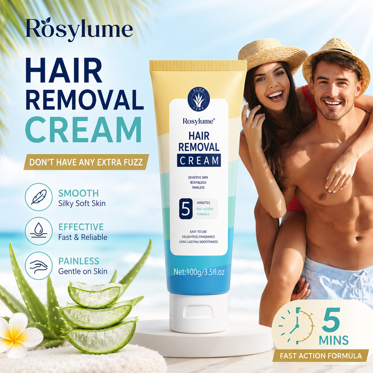 🌟LAST DAY SALE!!🎁Painless Full Body Hair Removal Cream for Men & Women– Skin-friendly for all areas🌿