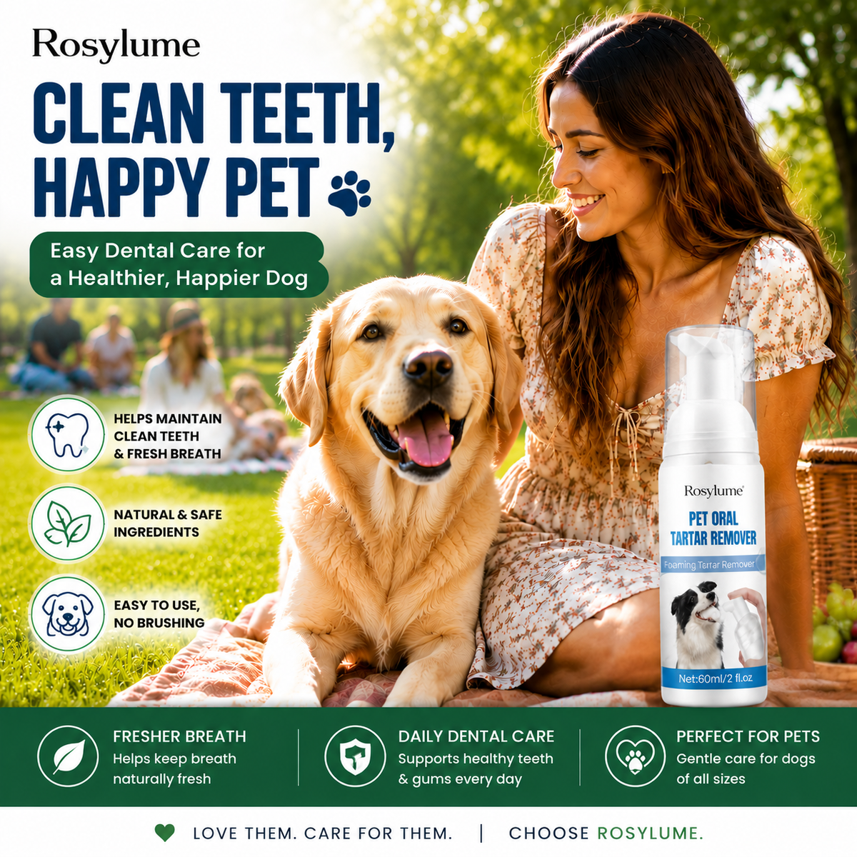 🌟Last Day of the Sale!!🎁Rosylume | Edible Pet Dental Plaque Remover